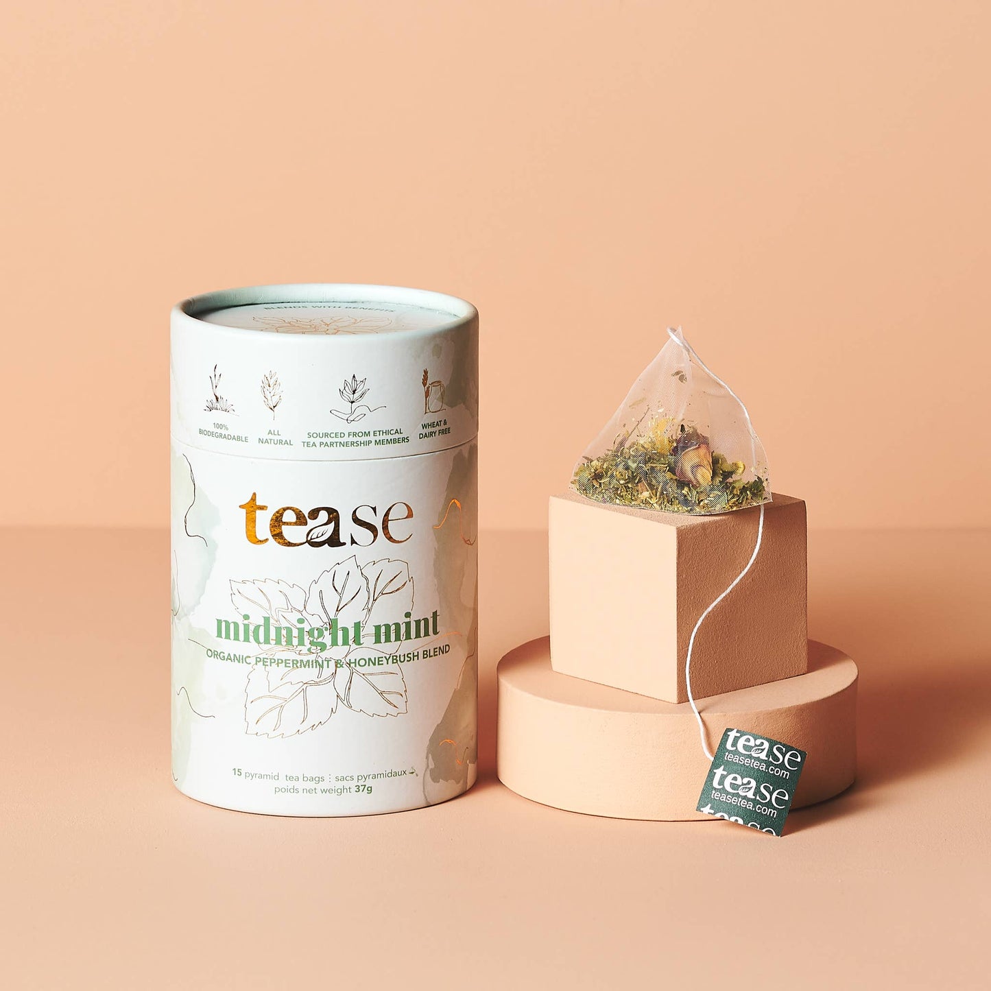 Tease | Wellness Tea Blends + Accessories - Midnight Mint | All Natural Biodegradable, Organic Tea Blend