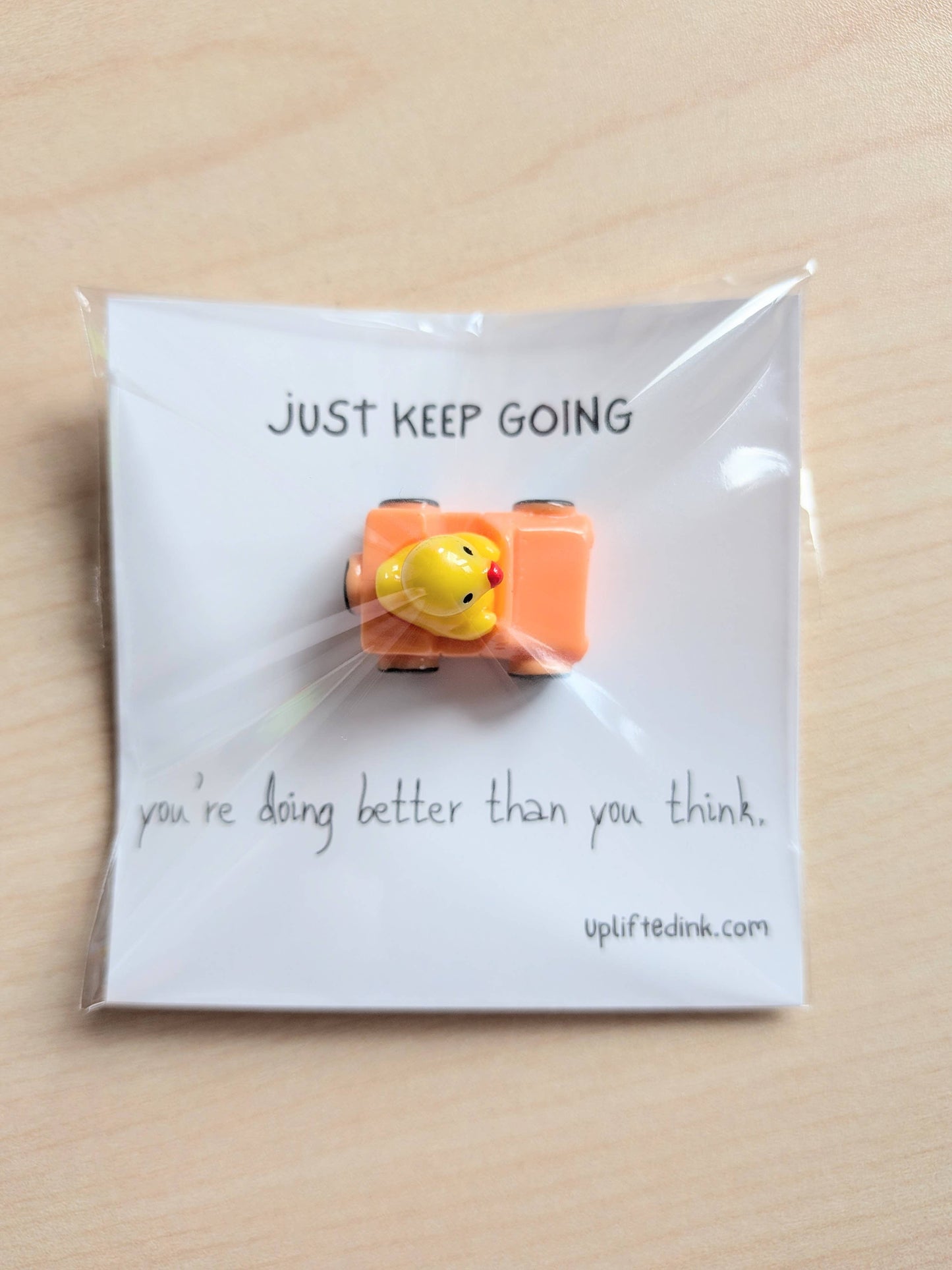 Uplifted Ink - Encouragement Square Card + Surprise Tiny Ducky Keepsake