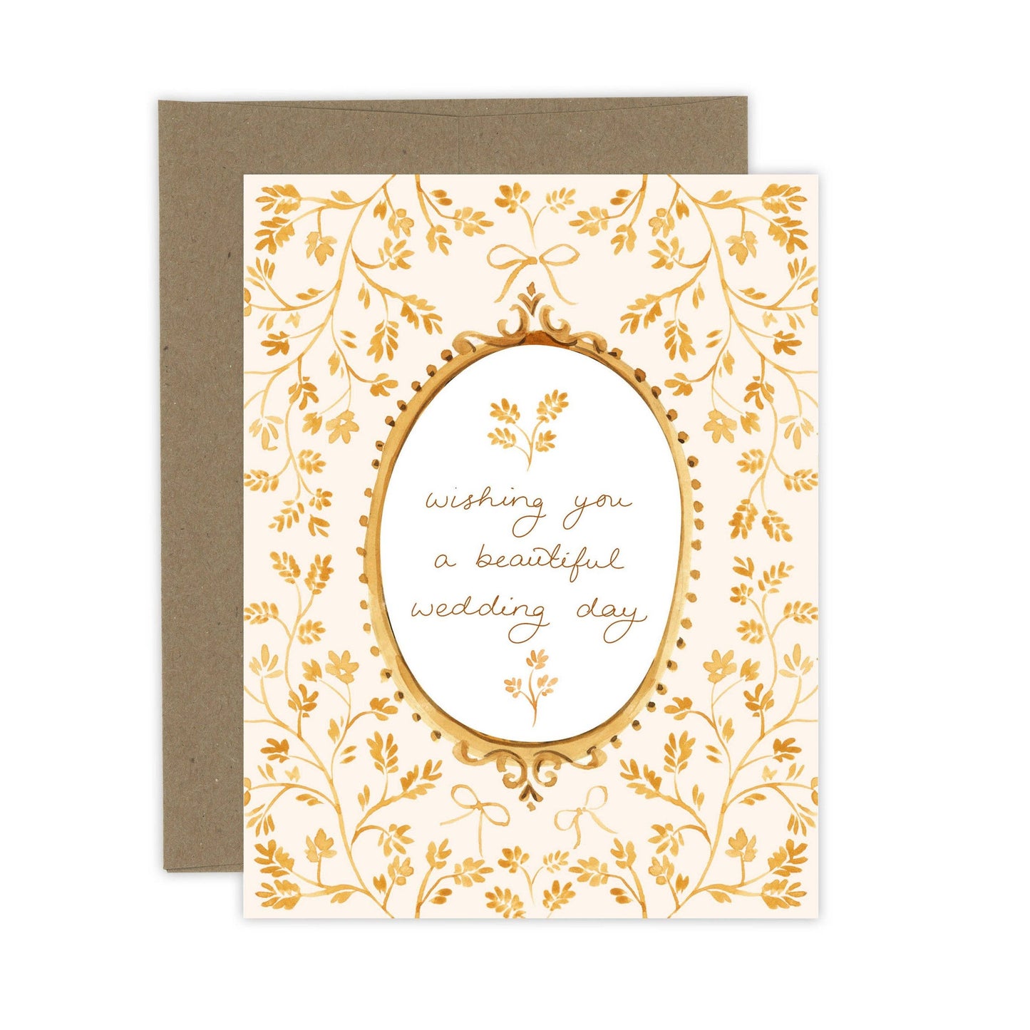 Almeida Illustrations - Ornate Wedding Day Card: White