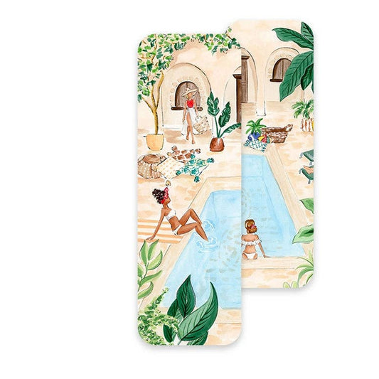 Almeida Illustrations - Ladies by the Pool Tropical Double Sided Girl Bookmark