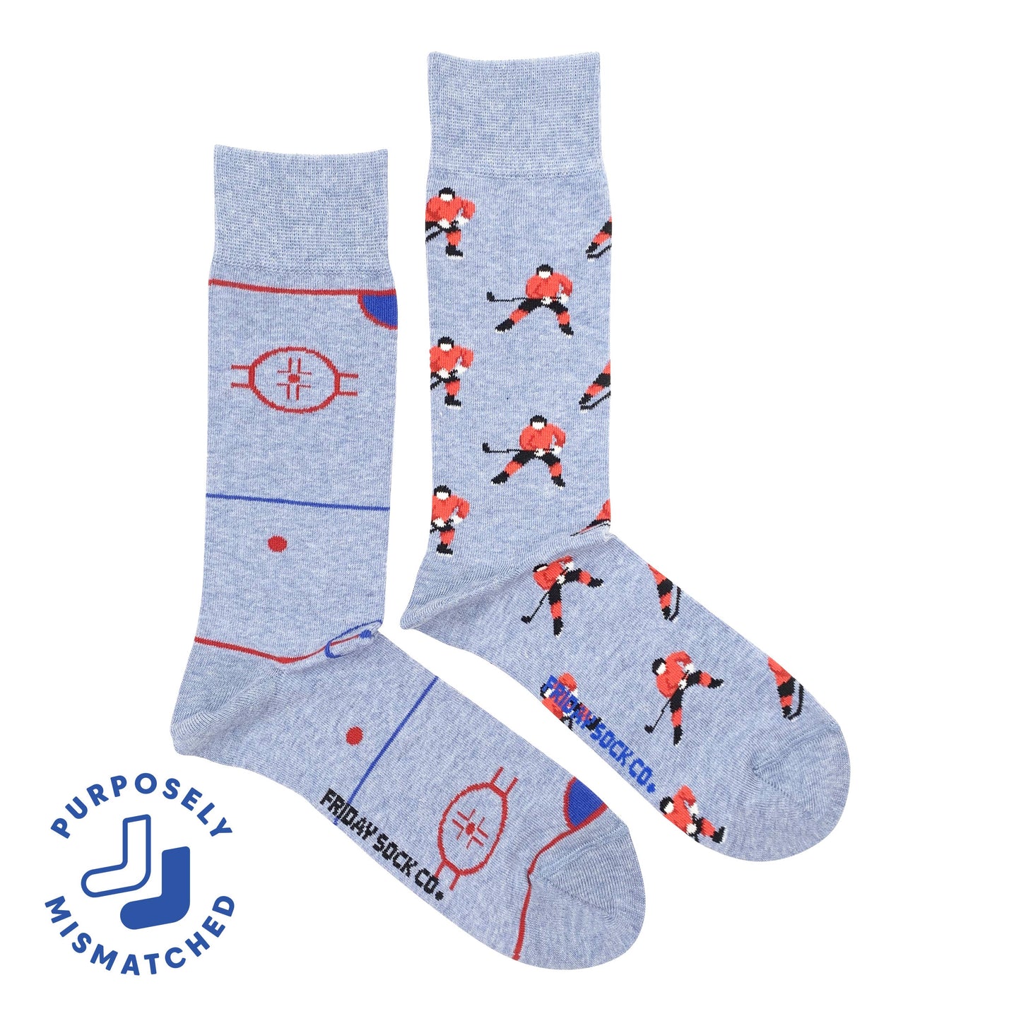 Friday Sock Co. - Men’s Hockey Rink & Player Mid-Calf Socks - Sports Fan Gift: Men's 7 - 12