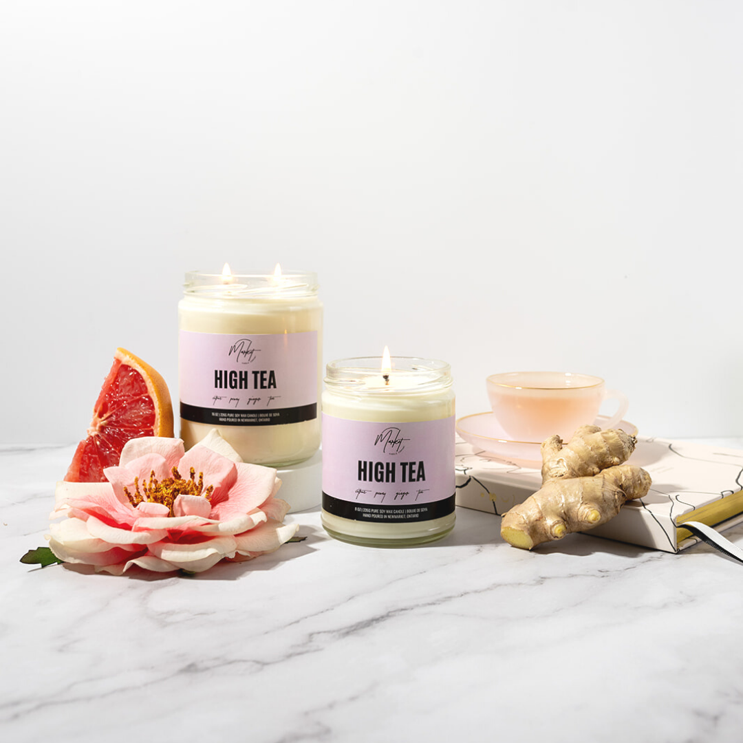 Market Candle Company - HIGH TEA SOY CANDLE: 8 oz Single Wick