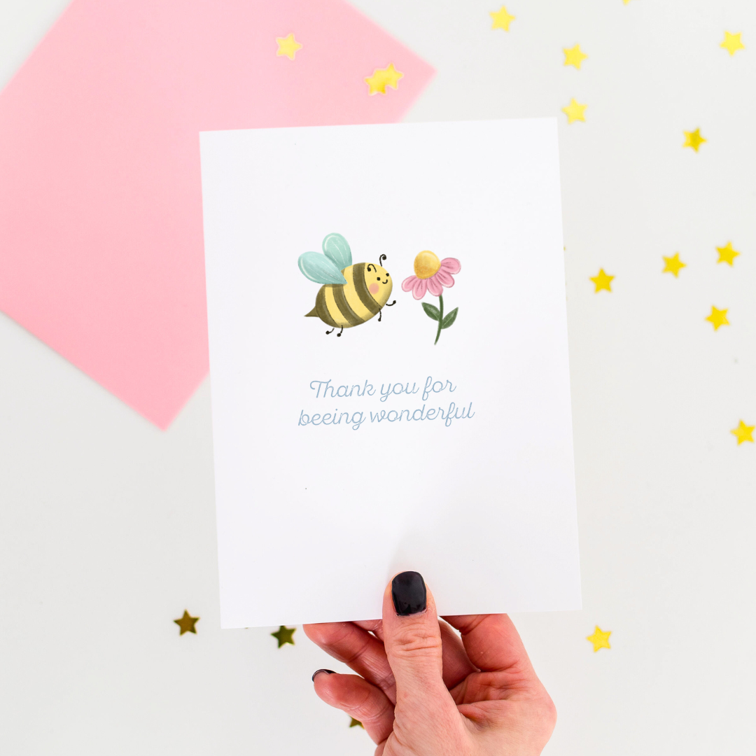 The Pretty Pink Studio - Beeing Wonderful | Thank You Greeting Card
