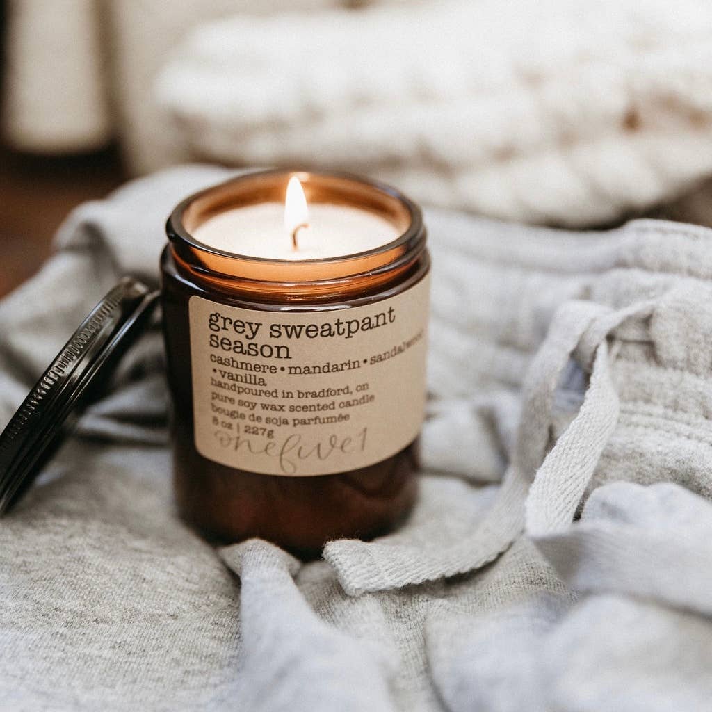 onefive1 - Grey sweatpant season soy wax candle