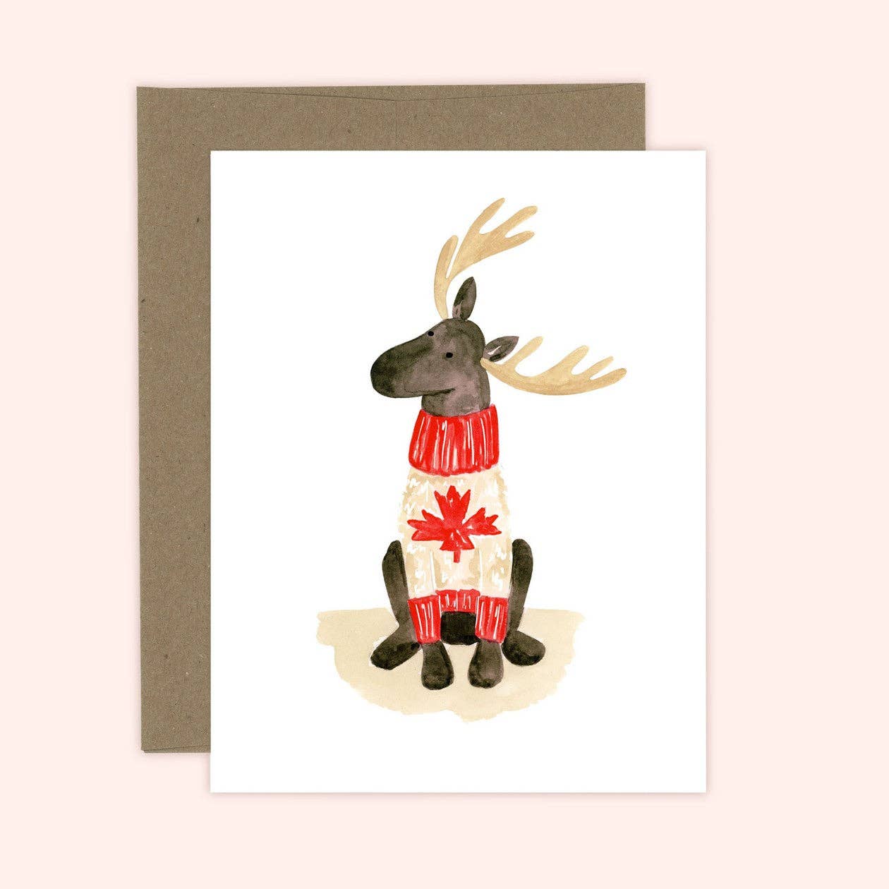 Almeida Illustrations - Canadian Moose Card: White