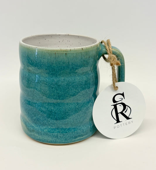 Stoney Ridge Pottery - Wavy green/teal mug