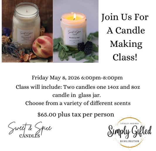 *NEW* Candle pouring workshop - May 8, 2026