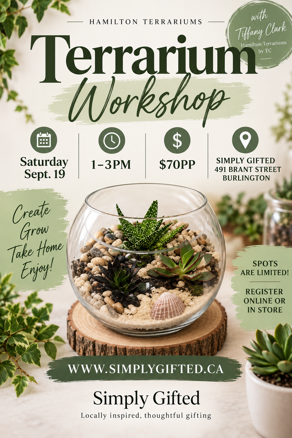 NEW * Terrarium Workshop September 19, 2026