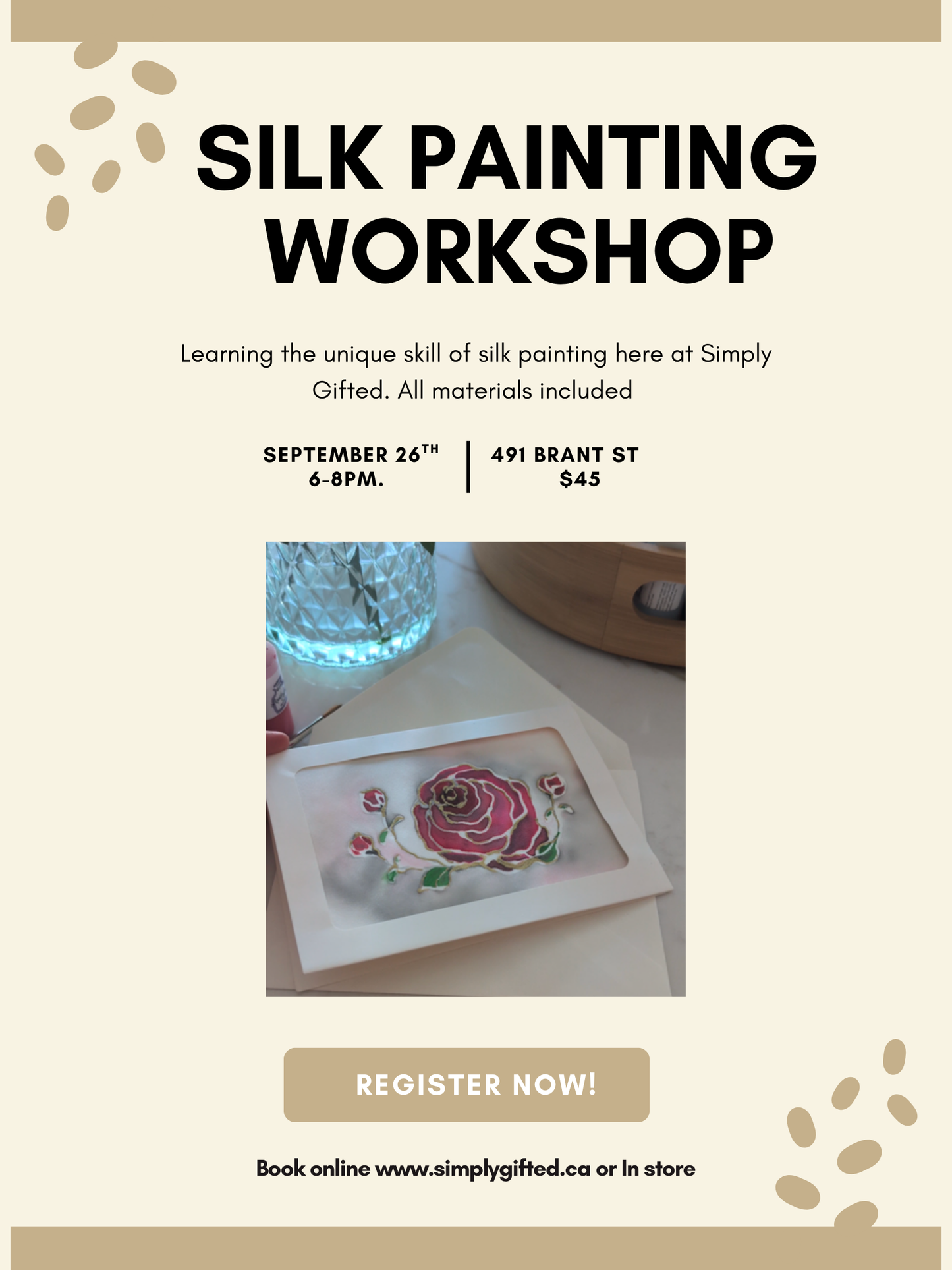 Silk Painting Workshop - Friday September 26, 20258