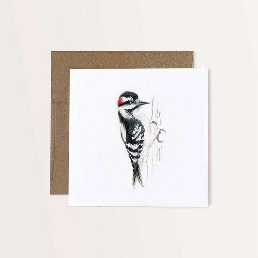 Emilie Simpson Art & Design - Downy Woodpecker Art Card
