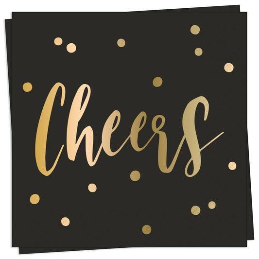 Twilight Collection - Cheers Confetti Foil Cocktail Napkin