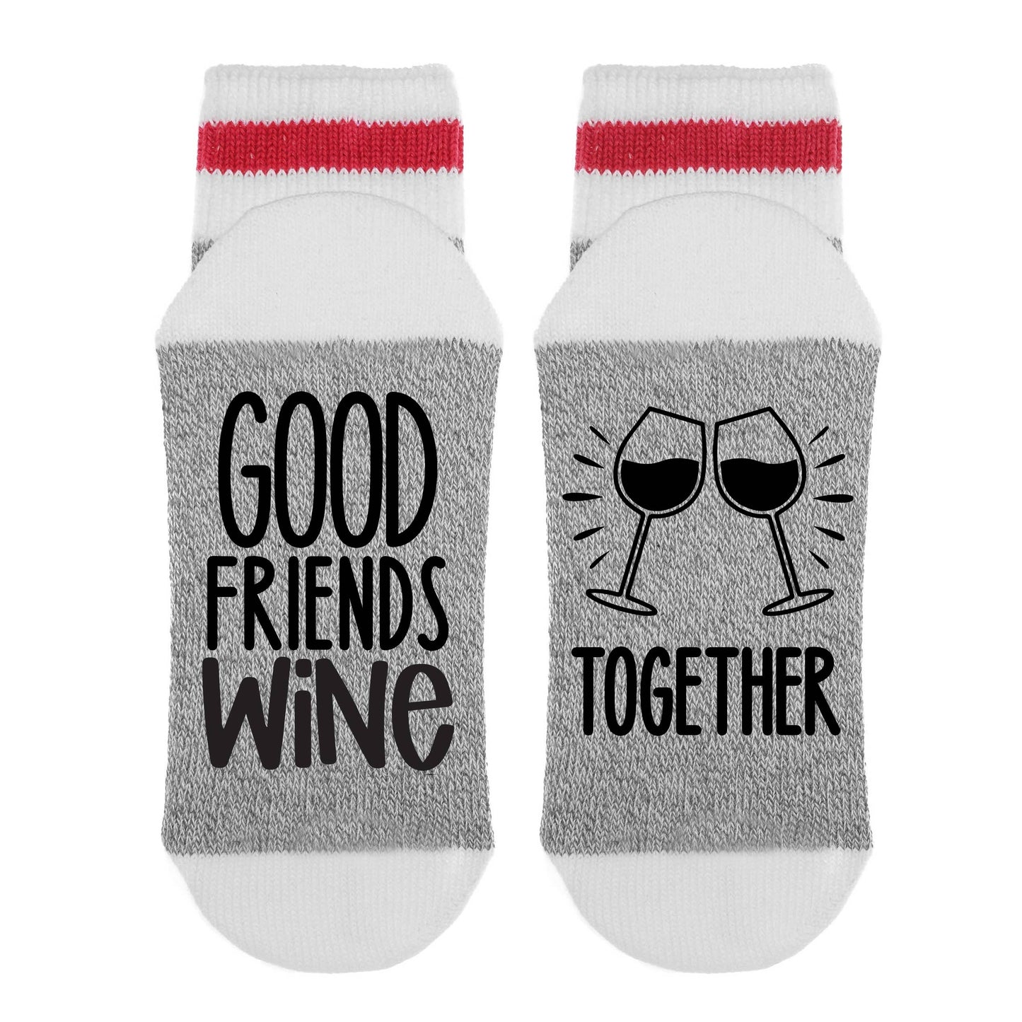 Sock Dirty to Me - Good Friends Wine Together - Socks: Matte Black