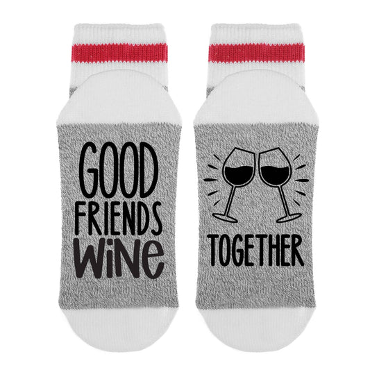 Sock Dirty to Me - Good Friends Wine Together - Socks: Matte Black