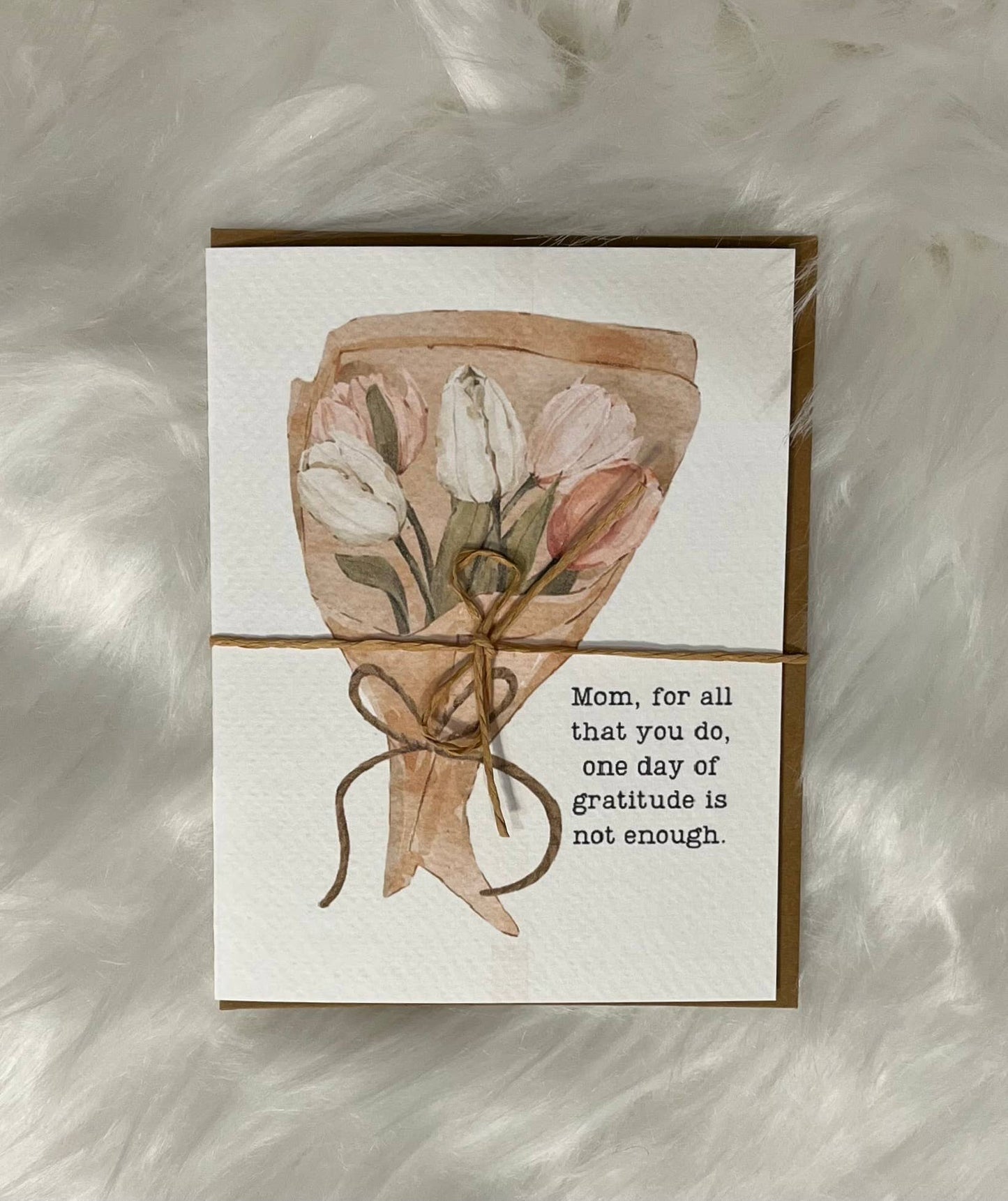 Paper Kuts - Tulip Bouquet Mother's Day Card Includes Kraft Envelope: Square