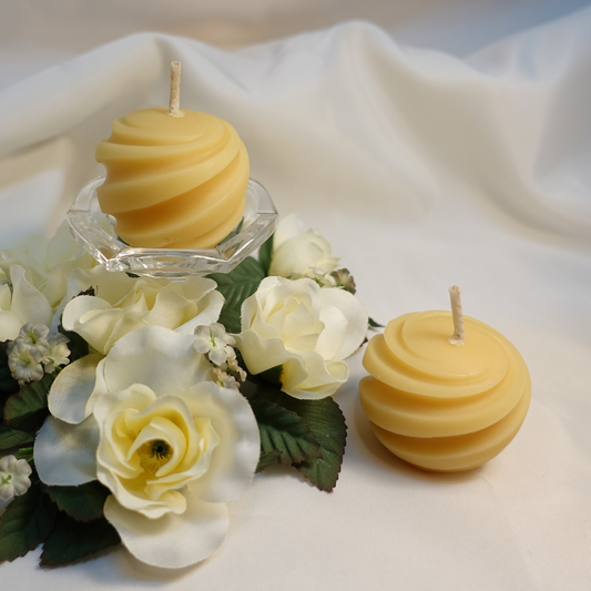 Tu-Bees Honey & Beeswax Candles - Swirl Beeswax Votive