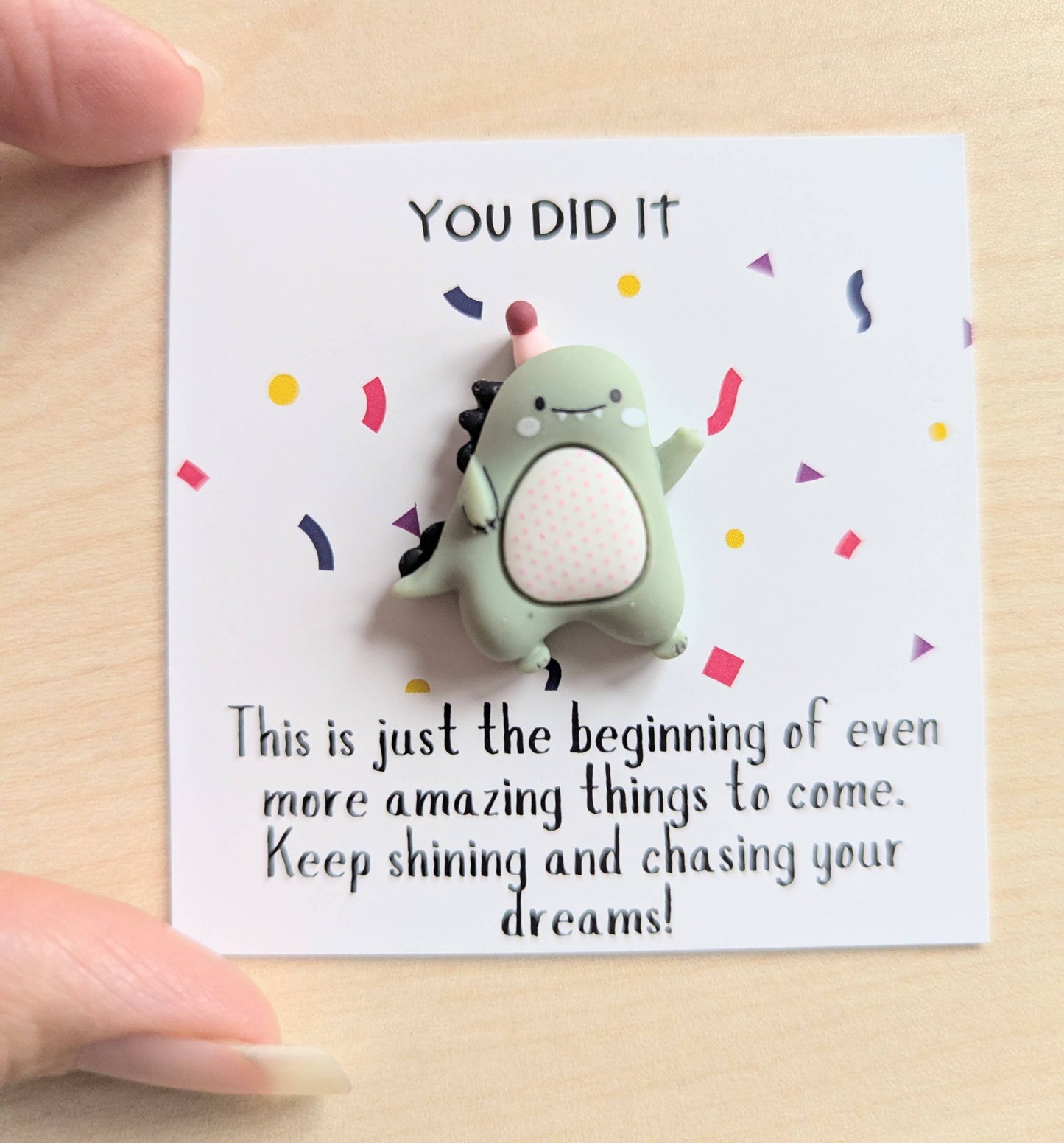 Uplifted Ink - Mini Congratulations Card for Encouragement & Graduation : Dinosaur