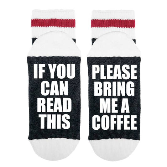 Sock Dirty to Me - Please Bring Me A Coffee Socks: Matte White