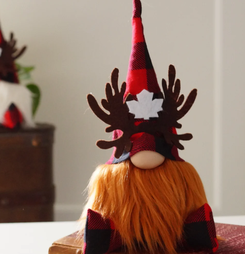 Gnomevillestudios - Canadian Moose gnome. Cottage Guardian Gnome, : Ivory Beard / Large