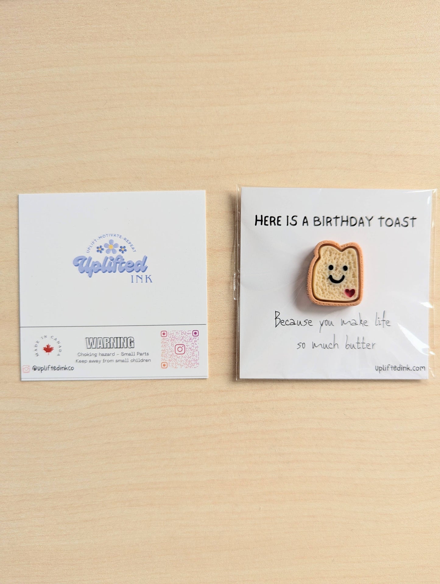 Uplifted Ink - Birthday Toast Card – Cute Mini Toast Pun Card 
