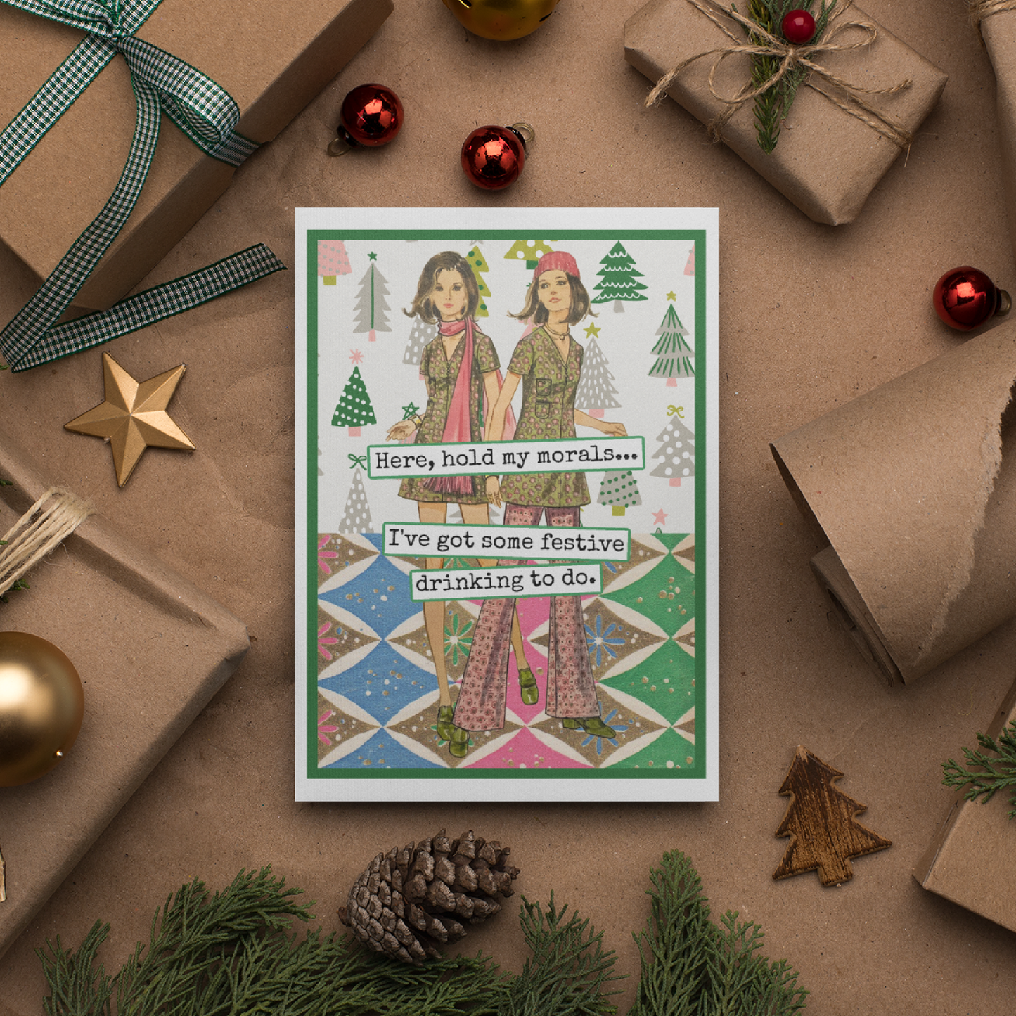 Raven's Rest Studio - Funny Christmas Card. I've Got Some Festive Drinking To Do.