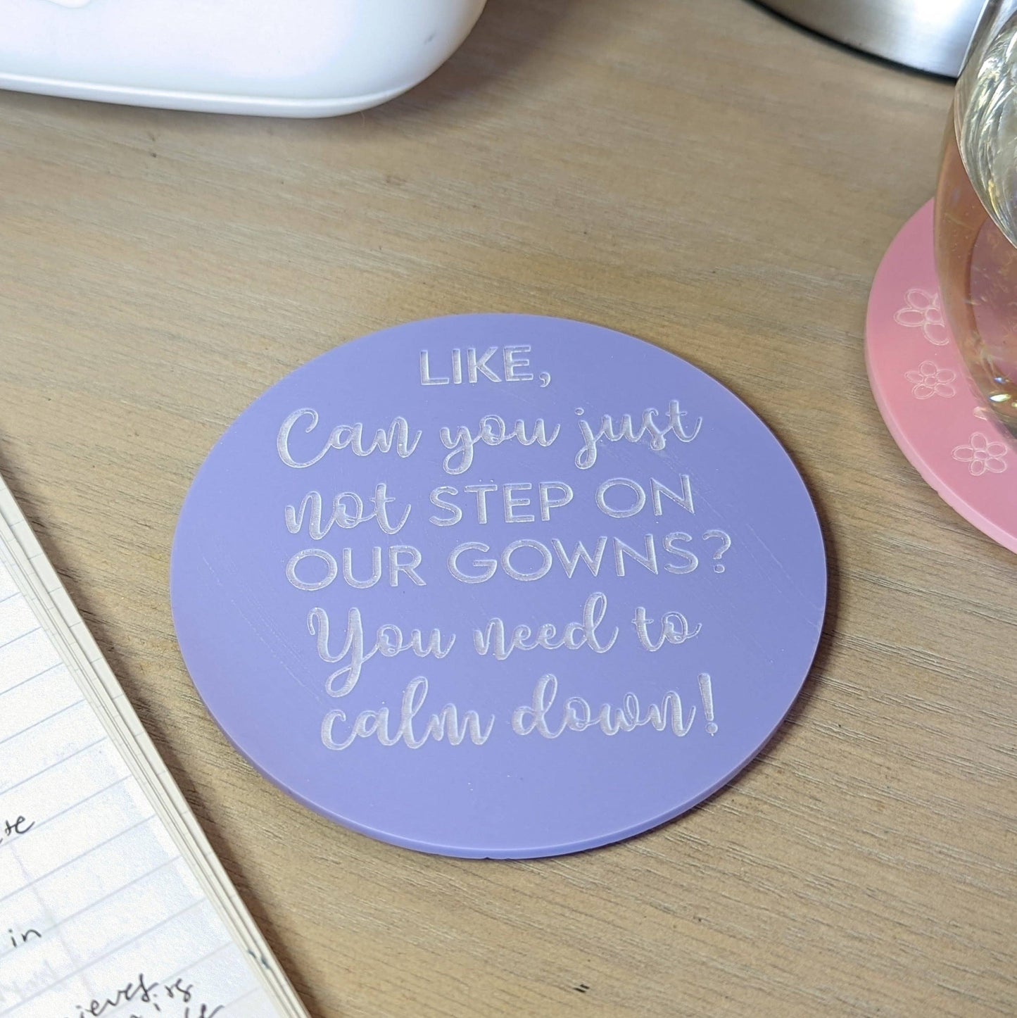 Crawford Custom Engraving - Taylor Swift You Need to Calm Down Pastel Acrylic Coasters: Set of 6