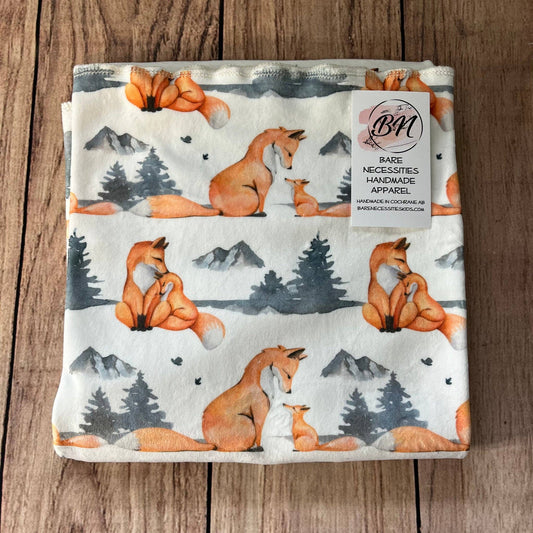 Busy Little Stitches - Fox Family Kiss Toddler Blanket