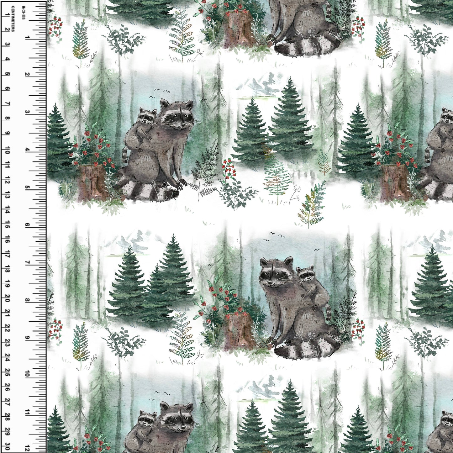 Busy Little Stitches - Raccoon Mama White Toddler Blanket