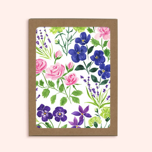 Almeida Illustrations - Pansies and Roses | Boxed Set of 6 Greeting Cards