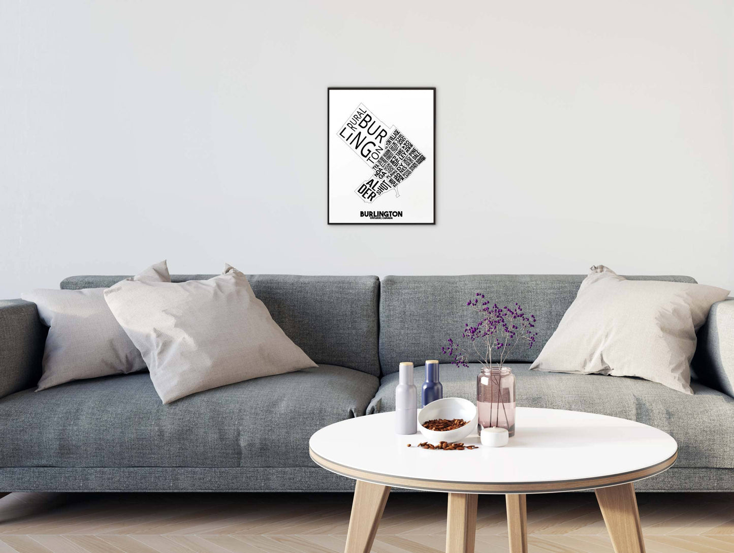 Damon D Chan - Burlington Ontario Neighbourhood Typography City Map Print: 11" x 14"