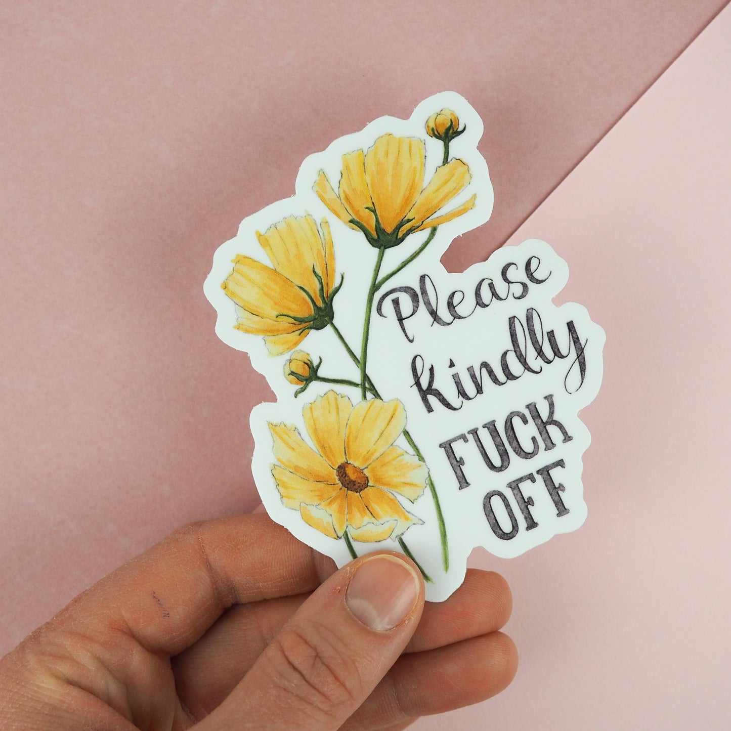 Naughty Florals - Please Kindly Fuck Off Vinyl Sticker