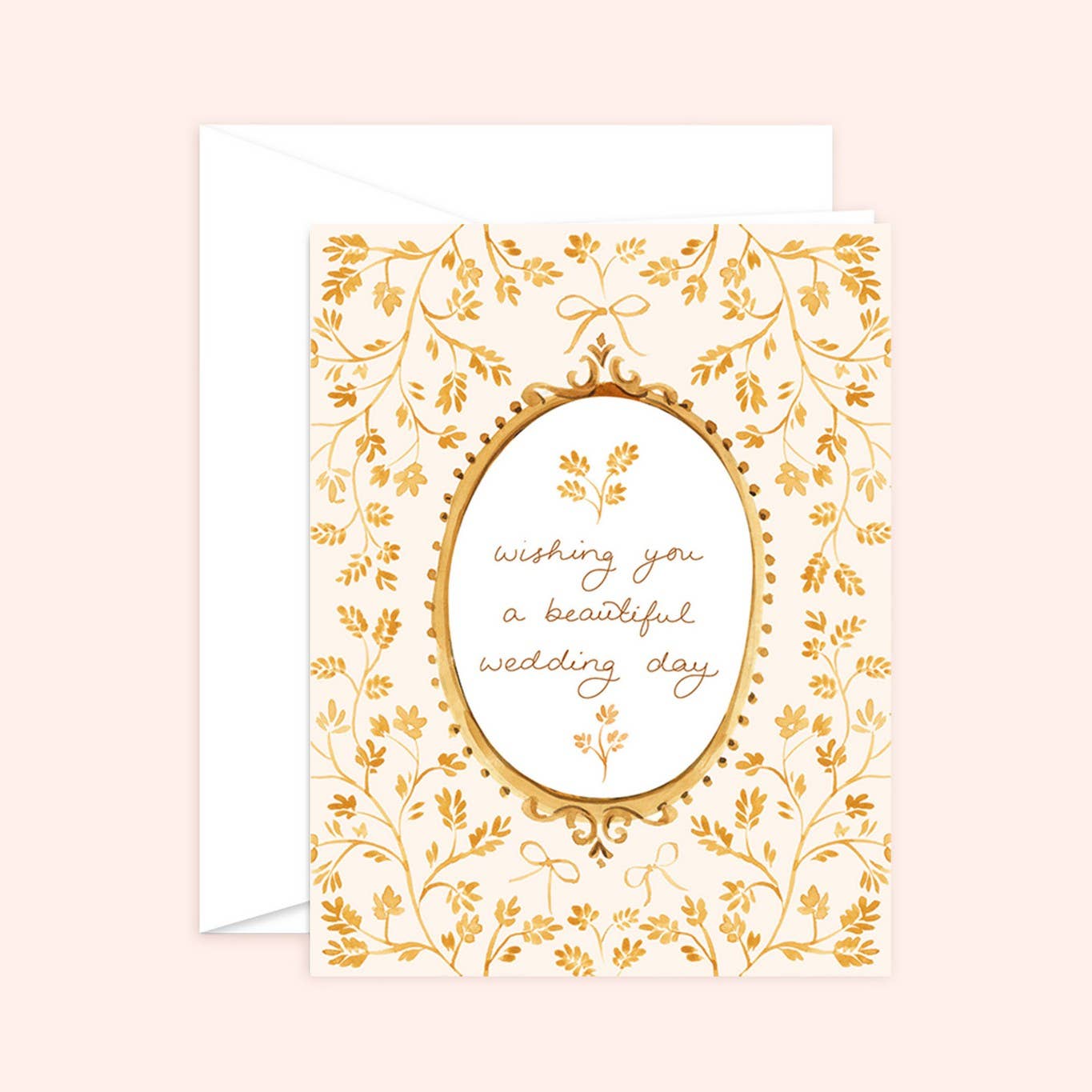 Almeida Illustrations - Ornate Wedding Day Card: White