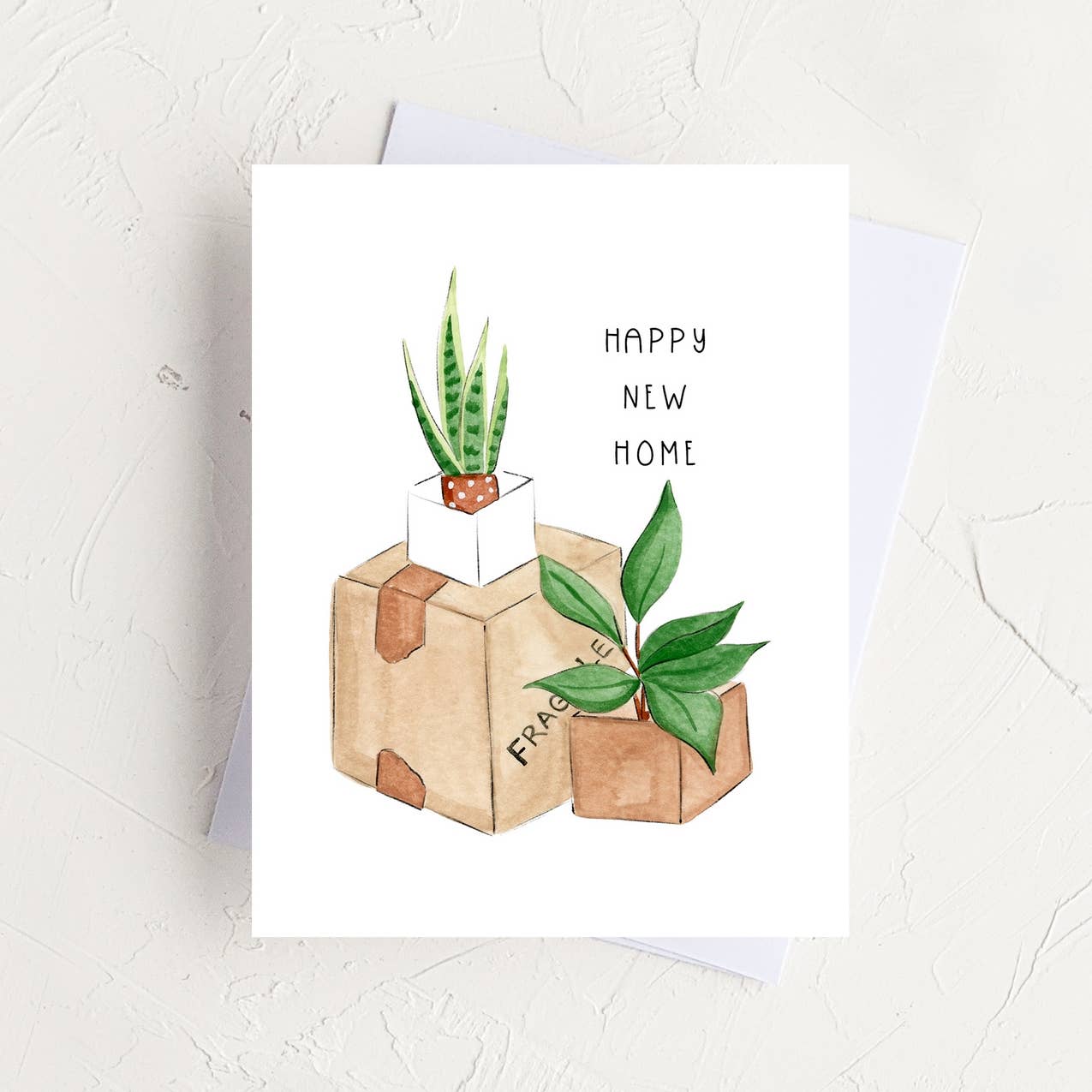Almeida Illustrations - Happy New Home! - Housewarming Greeting Card: White