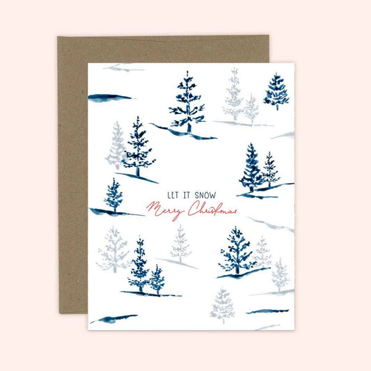 Almeida Illustrations - Let it Snow Christmas Card: White