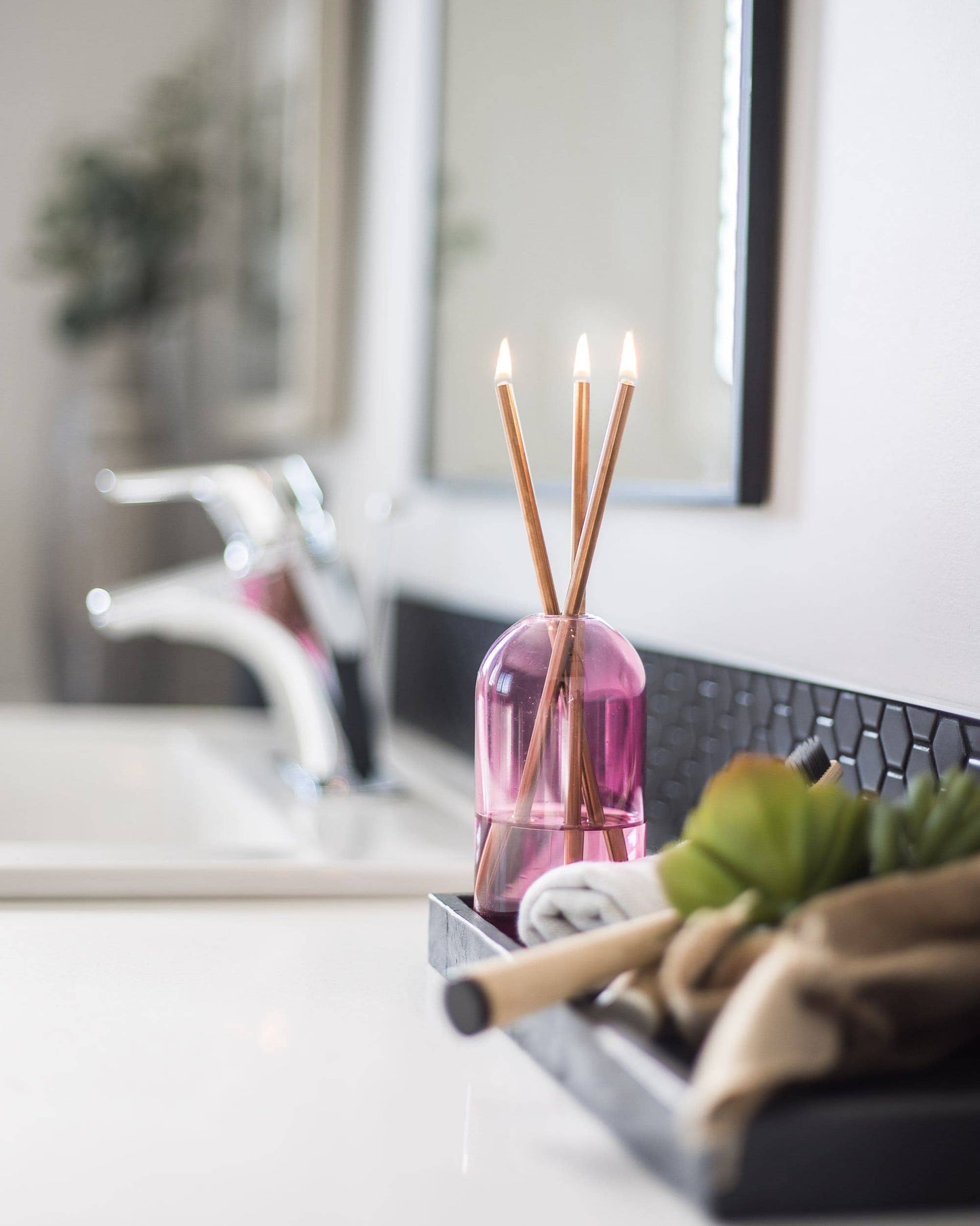Everlasting Candle - Pink Lady Glass Vase for Everlasting Candles
