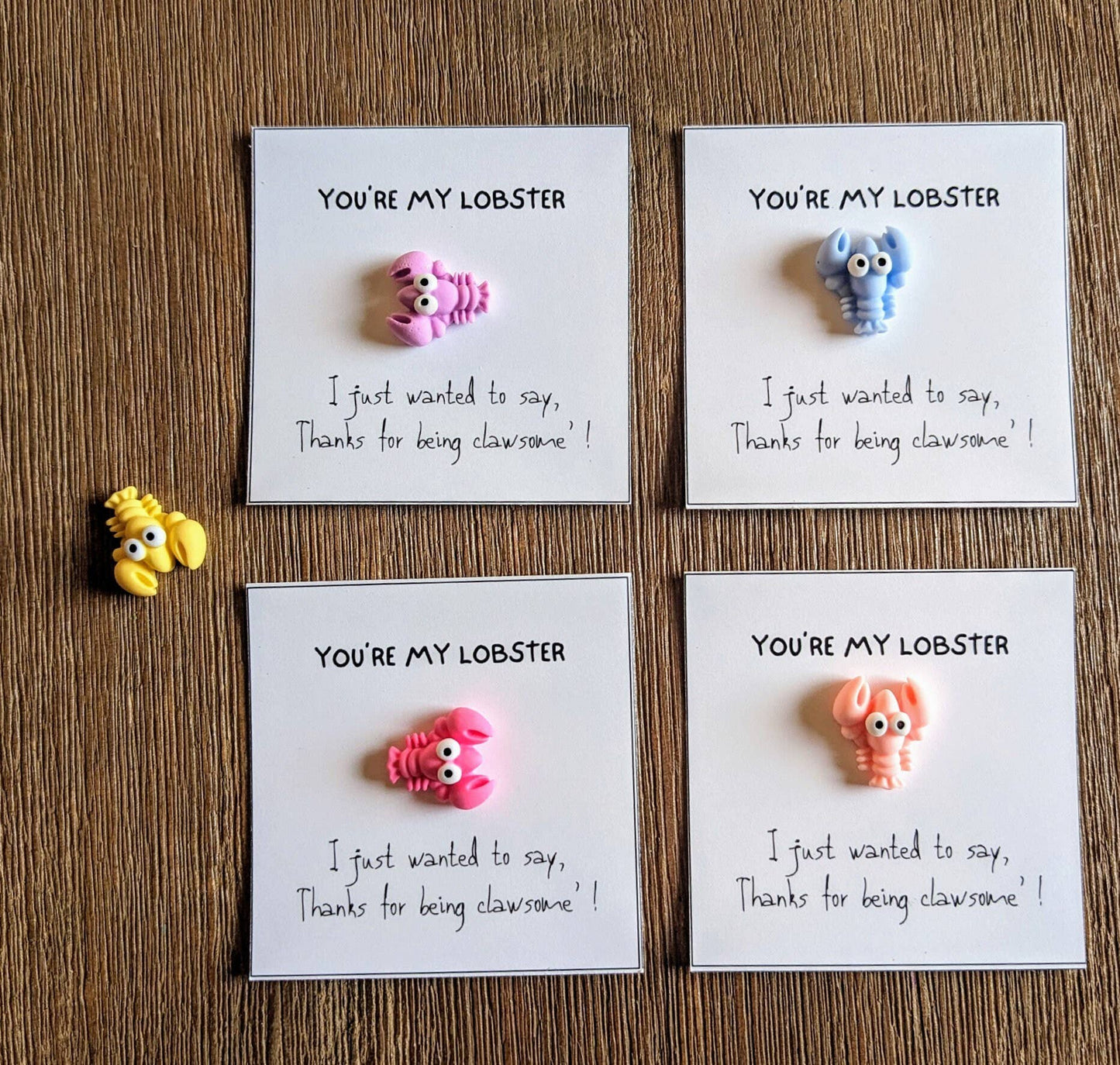 Uplifted Ink - Lobster Appreciation Love & Motivation Card: Variety of Colors / 1 Card