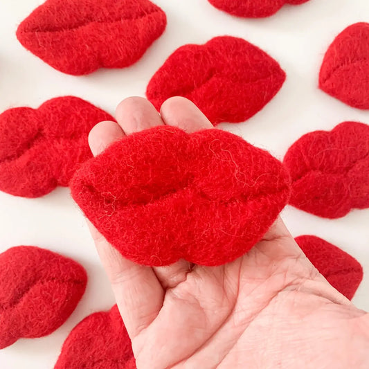 Sewing Seeds Play - One Red Felt Valentine Kissy Lips