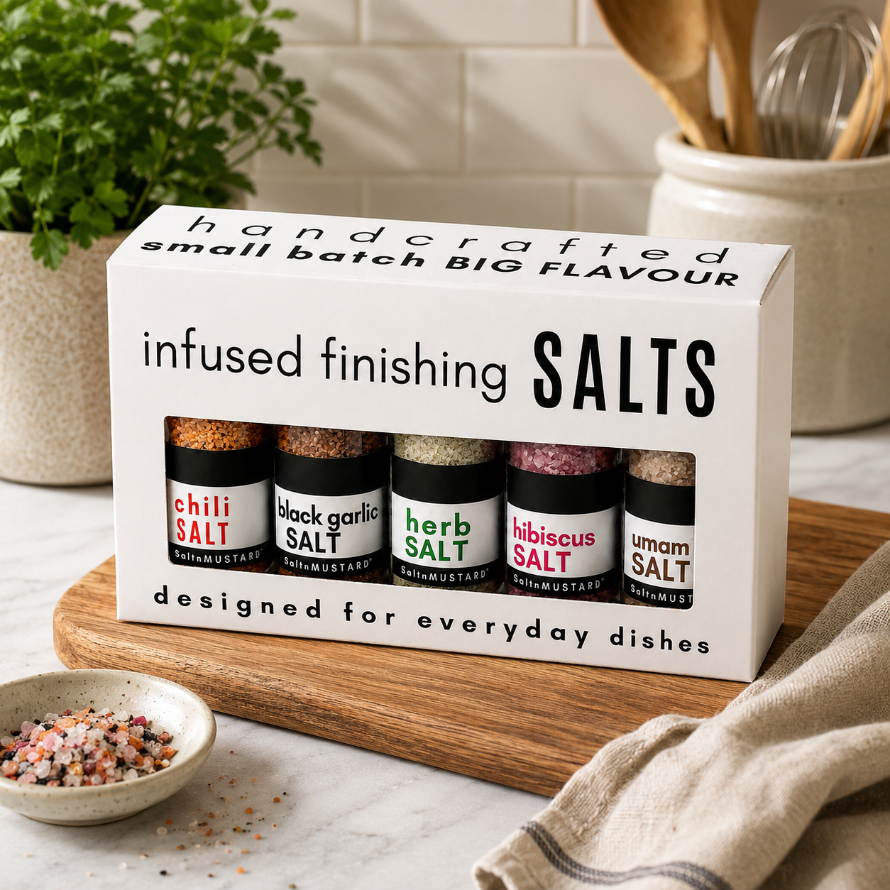 salt + MUSTARD - 5 Pack Gourmet Infused Finishing Salt