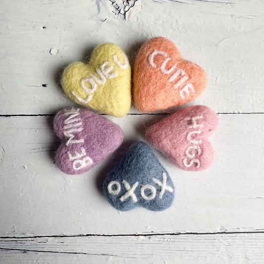 Sewing Seeds Play - Felt Valentine's Day Conversation Heart Set Of 5 
