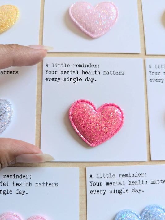 Uplifted Ink - Mental Health Reminder Card with Glitter Heart Gift