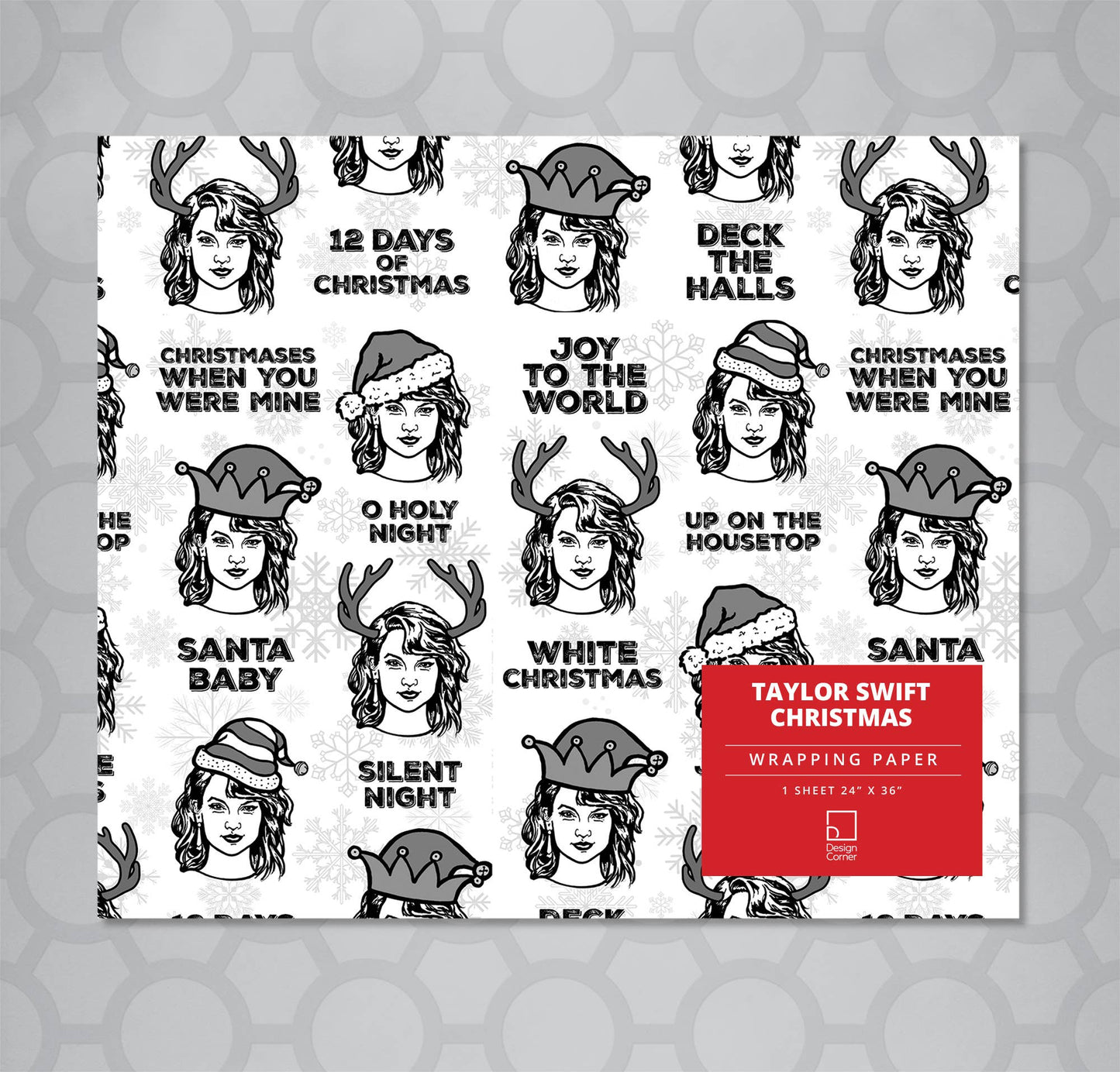 Design Corner - Taylor Swift Christmas Gift Wrap 24"x36" Sheet