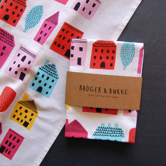 Badger & Burke - Little Houses Tea Towel