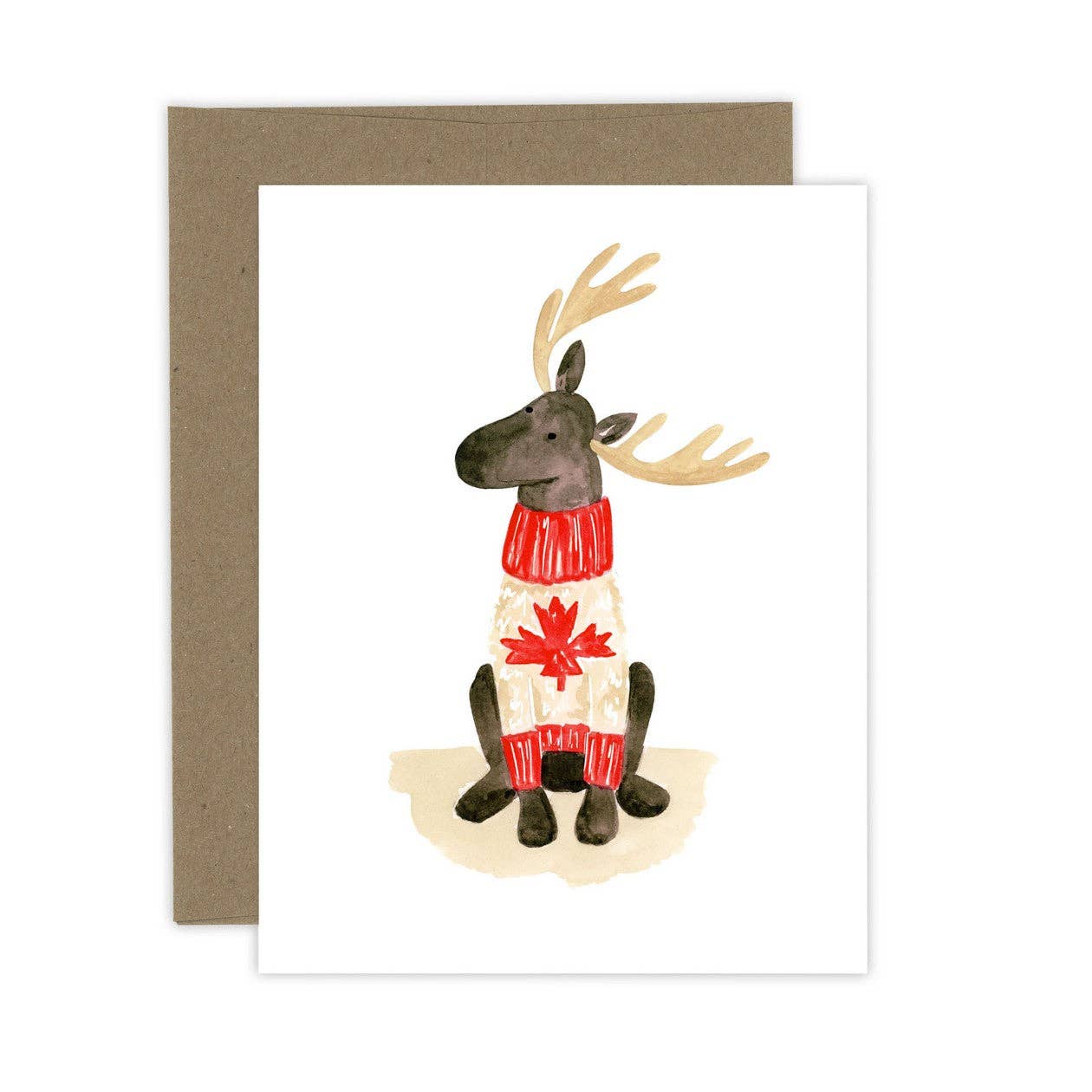 Almeida Illustrations - Canadian Moose Card: White