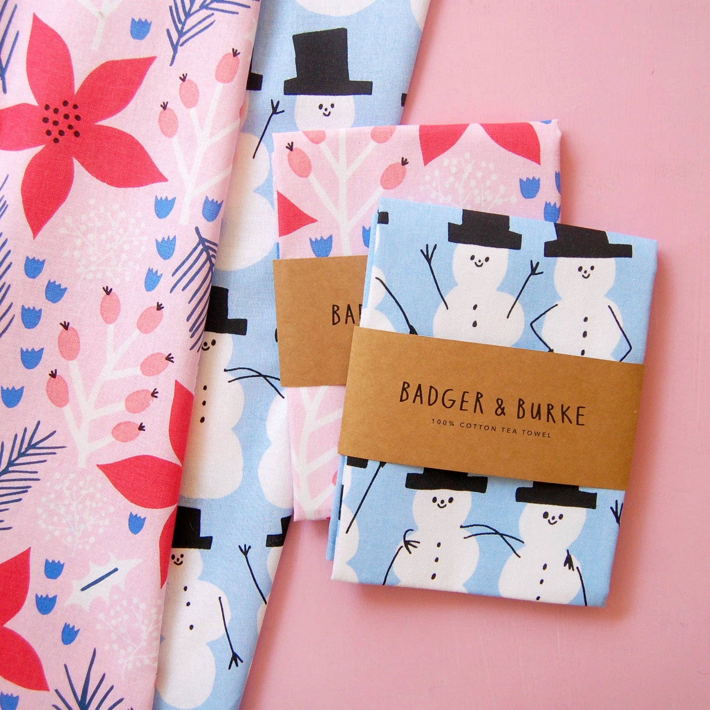 Badger & Burke - Snowmen Holiday Tea Towel