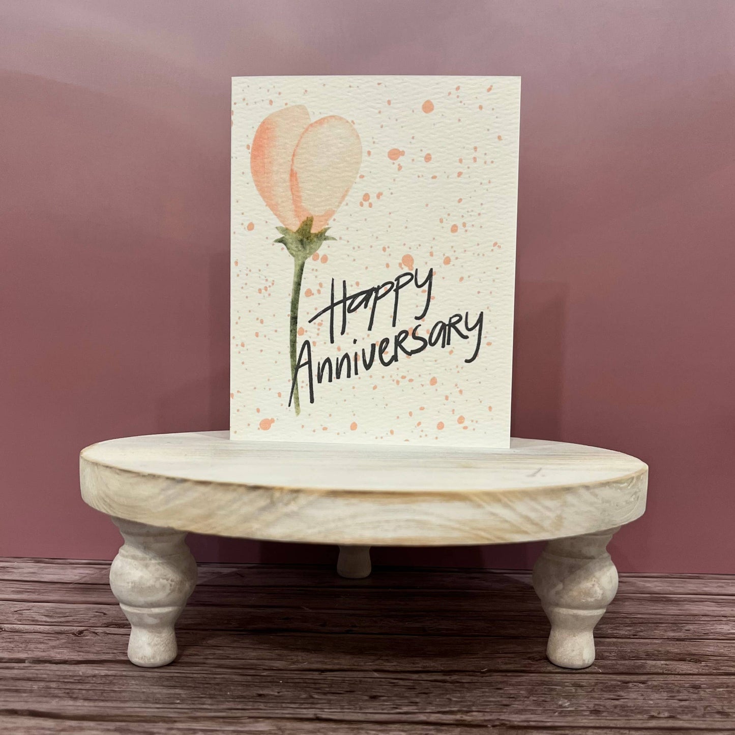 Paper Kuts - Watercolour Anniversary Greeting Card - Inc. Kraft Envelope: Square