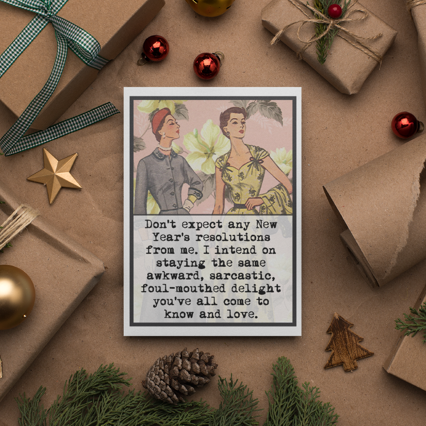 Raven's Rest Studio - Funny New Year's Card. Foul-Mouthed Delight.