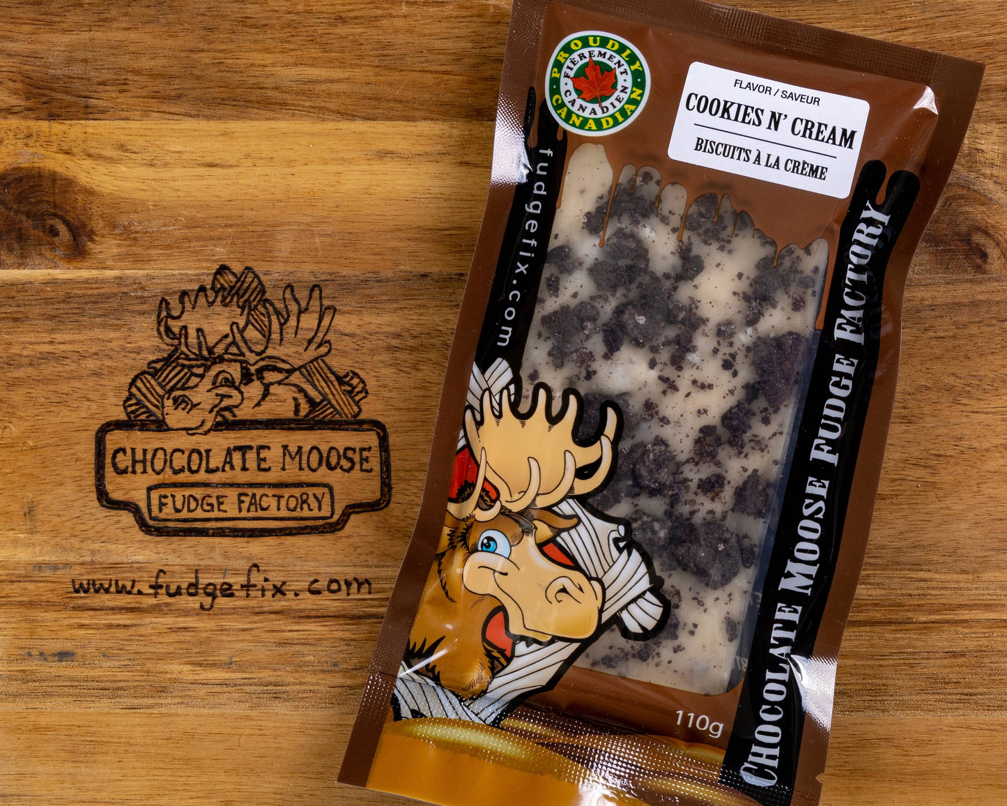 Chocolate Moose Fudge Factory - Fudge - Cookies & Creme 110gCase of 12: 110g