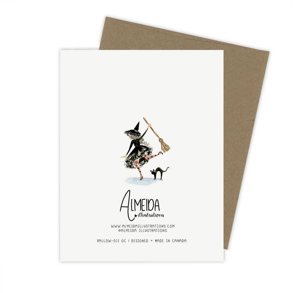 Almeida Illustrations - Gettin' Boo-gie With it Funny Halloween Card: White