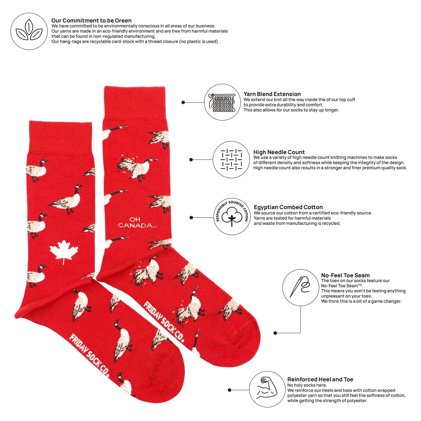 Friday Sock Co. - Men's Canada Goose Socks