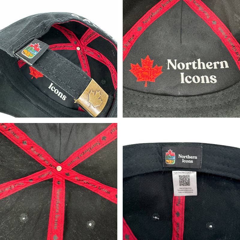 Northern Icons Canada - Canada Multi Patches washed canvas Cap: Red