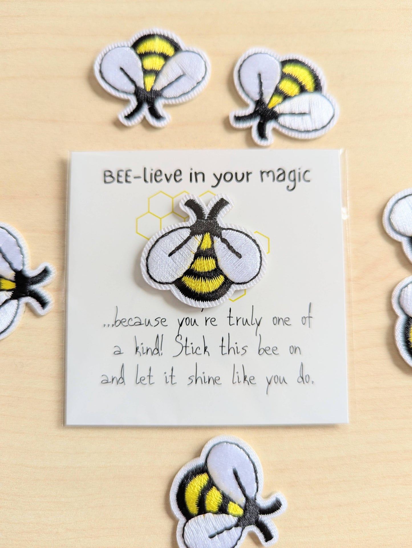 Uplifted Ink - Believe in Your Magic – Mini Card with Bee Patch